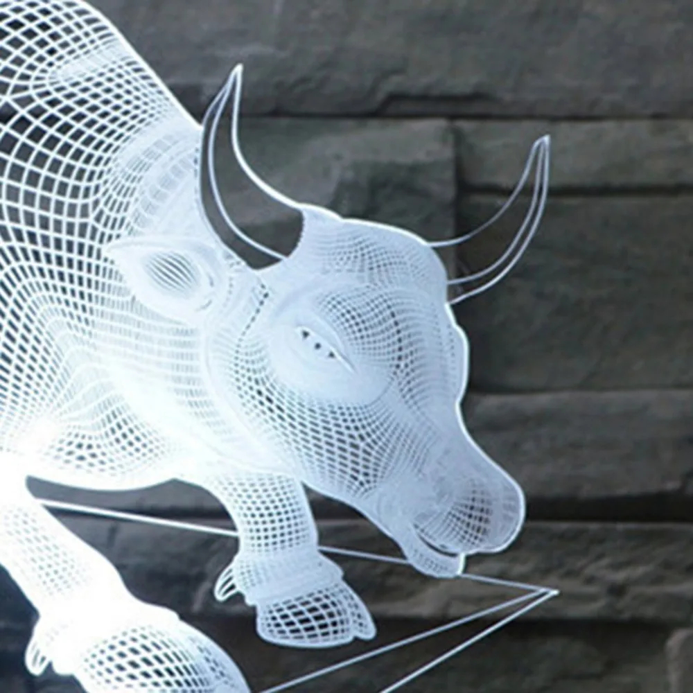 Bull 3светодио дный 3D свет Красочный светодиодный Vision Light подарок атмосфера