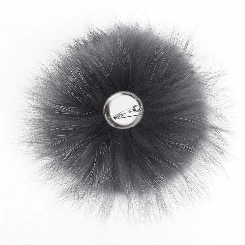 D Colorful Color Raccoon Fur Pompoms Needle Fur Pompon For Knitted Hat Cap Beanies Scarves Bags Shoes Real Fur Pom Poms With Pin - Цвет: D