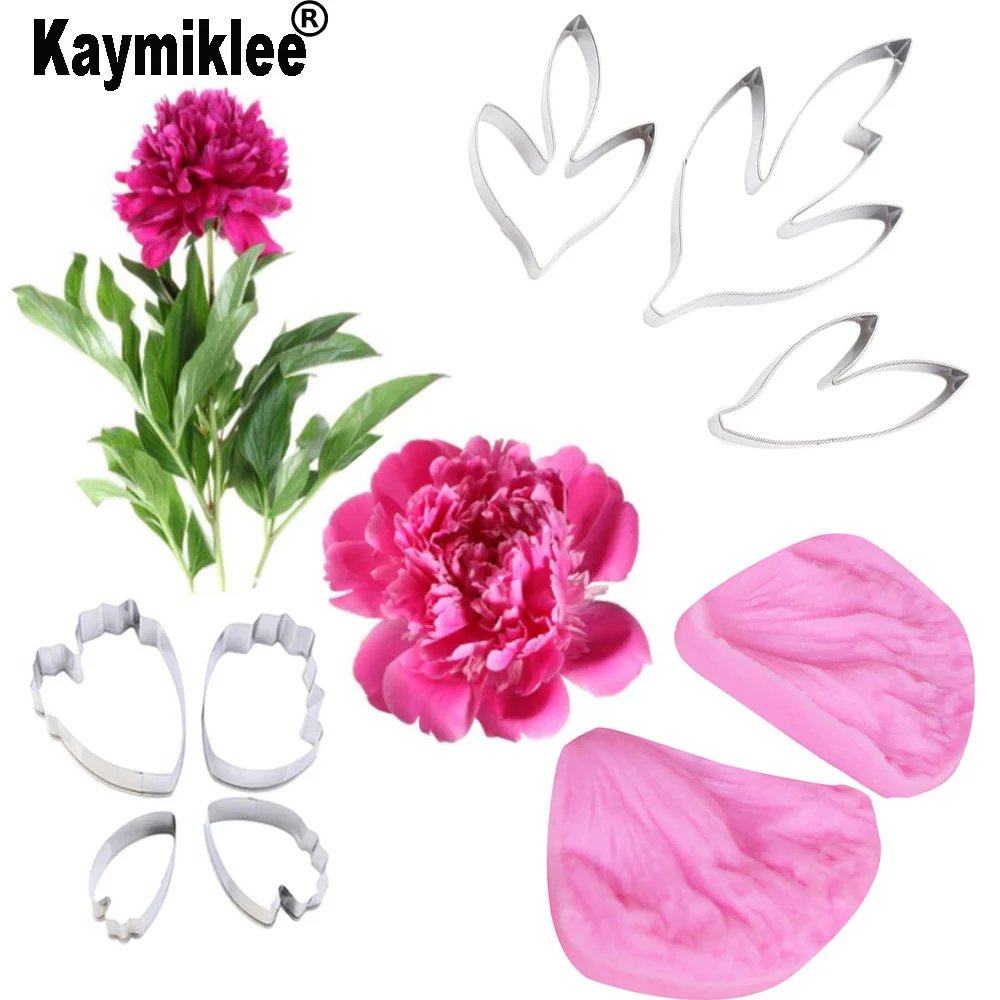 Пион лепесток Вайнер и резак силиконовые формы помадки плесень торт отделочных