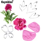 Пион лепесток Вайнер и резак силиконовые формы помадки плесень торт отделочных работ, Sugarcraft плесень CS156