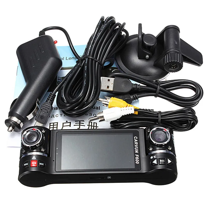 2 7 ''HD 1080P Автомобильный видеорегистратор с двумя объективами GPS регистратор