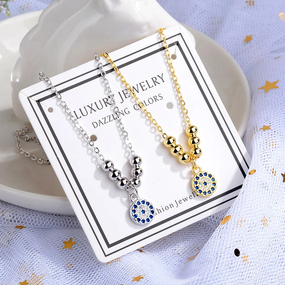 Lidavi 925 Sterling Silver Devil Eye Necklace Choker Mosaic Unique Blue Rhinestone For Women Wedding Jewelry Christmas Gifts New | Украшения