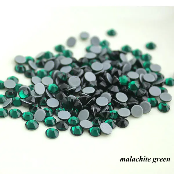malachite green Супер качество SS16 SS30 SS20 стразы горячей фиксации предлагает много цветов для платья, ювелирных изделий, аксессуаров украшения DIY для свадьбы - Цвет: malachite green