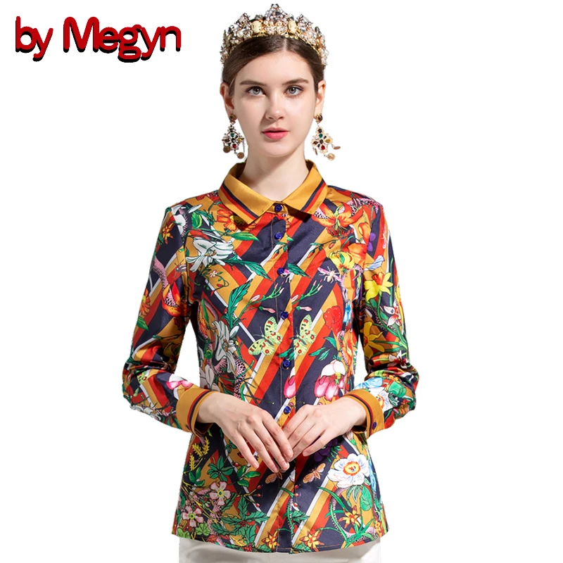 По Megyn летняя блузка женская мода Бабочка Цветочный змеиный принт блузки с
