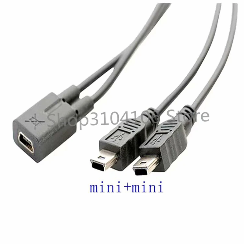 1 шт. Mini USB 2 0 Женский двойной 2x сплиттер папа Y удлинитель зарядное устройство