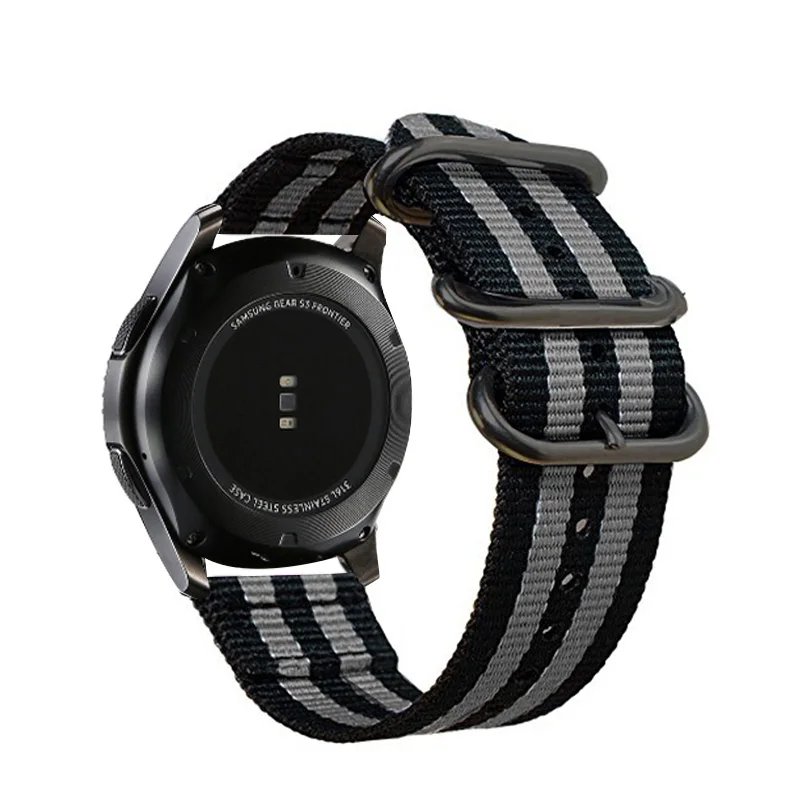 Black-gray Для samsung gear sport S2 S3 Frontier классический ремешок для часов huami amazfit bip ремешок huawei GT 2 galaxy watch active 42 46 мм - Цвет ремешка: Black-gray