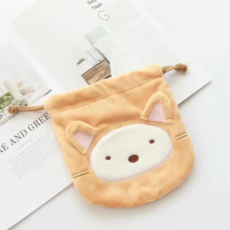 1 шт., милые плюшевые кошельки с рисунком Сан-Икс, sumikko gurashi, плюшевые кошельки с изображением японского аниме медведя, кота, сумикко, плюшевые кошельки, сумки на завязках 21 см