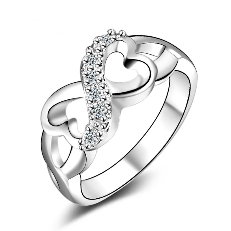 Женское кольцо в форме сердца Echte чистое крыла с фианитами позолота jz154 Claddagh|heart