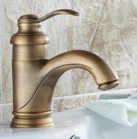 antique brass deck mount bathroom faucet vanity vessel sinks mixer tap cold and hot water tap nnf051