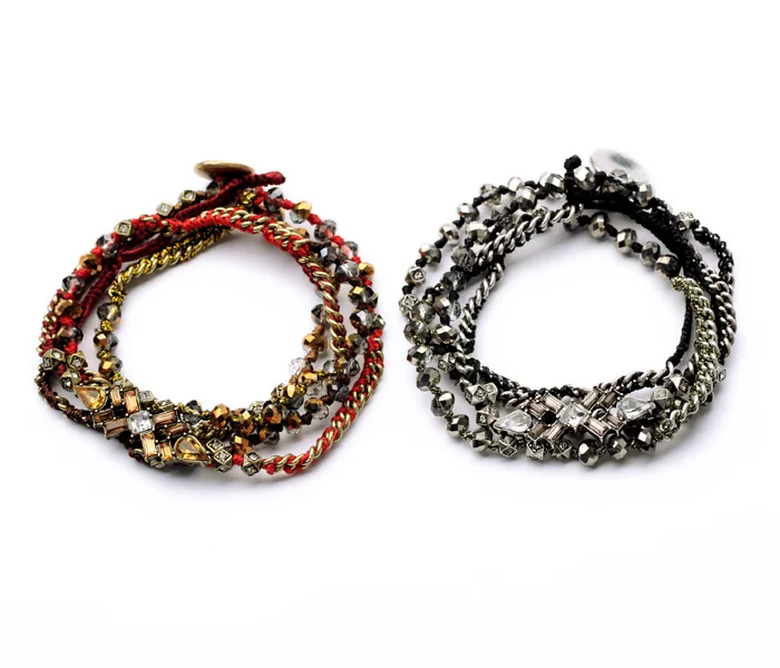 Женский винтажный браслет ручной вязки в богемном стиле с этническими