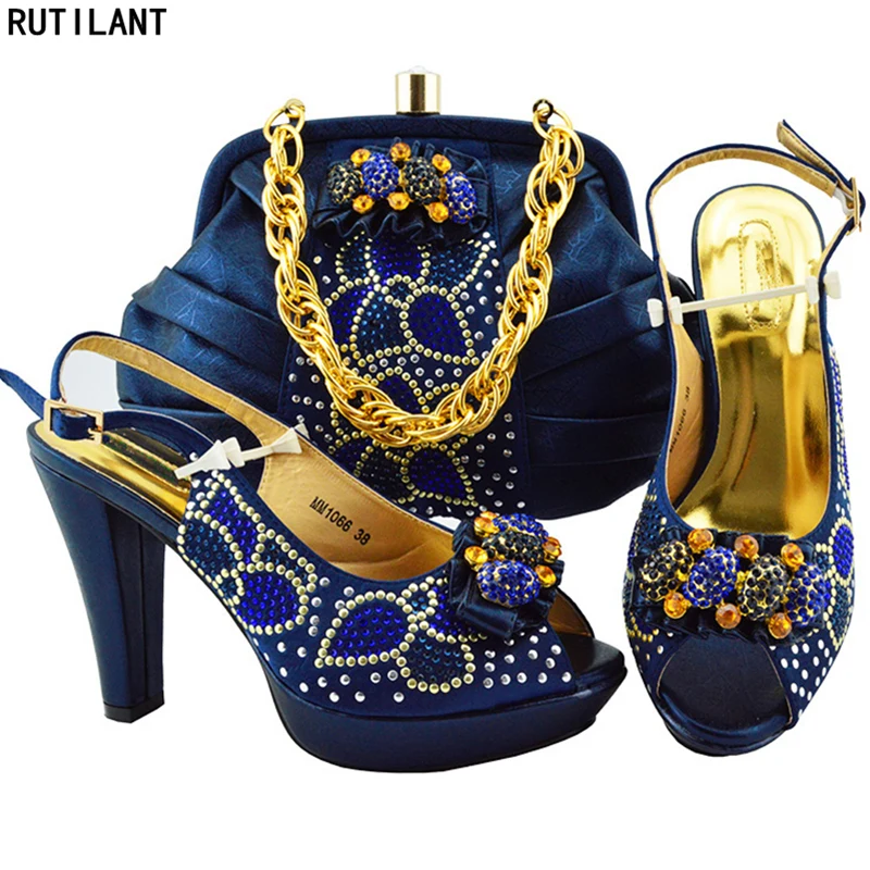 New Arrival Italian Shoe and Bag Set for Party In Women Wedding Shoes Bride Cristal Designer Luxury 2018 | Обувь