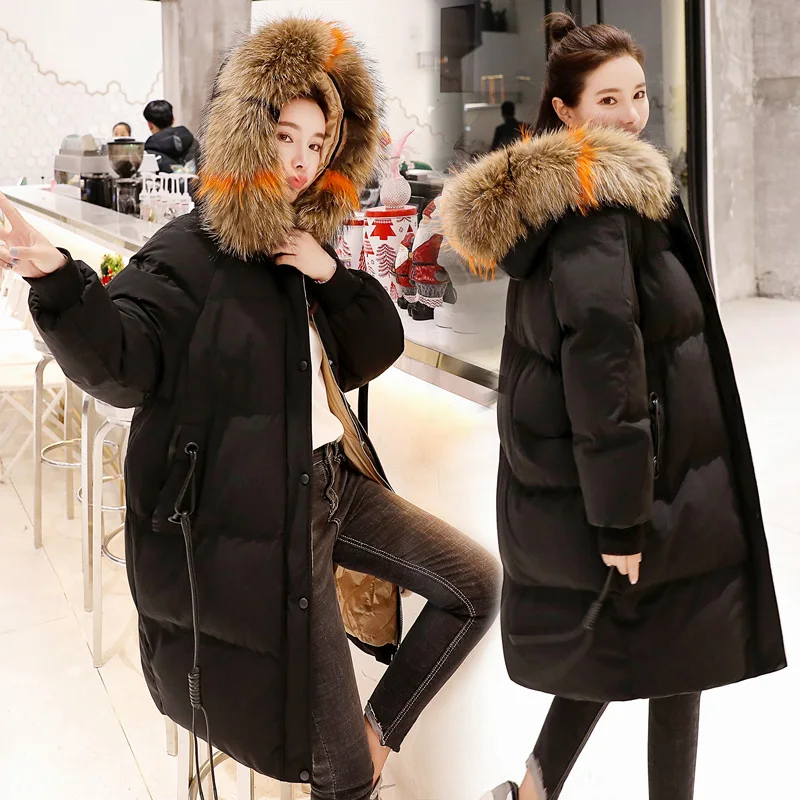 Новинка 2019 зимний пуховик модная трендовая Свободная куртка с меховым
