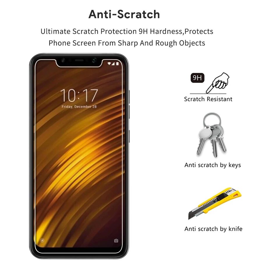 Для Xiaomi Pocophone F1 закаленное стекло 9H 2.5D Взрывозащищенная защитная пленка для Poco