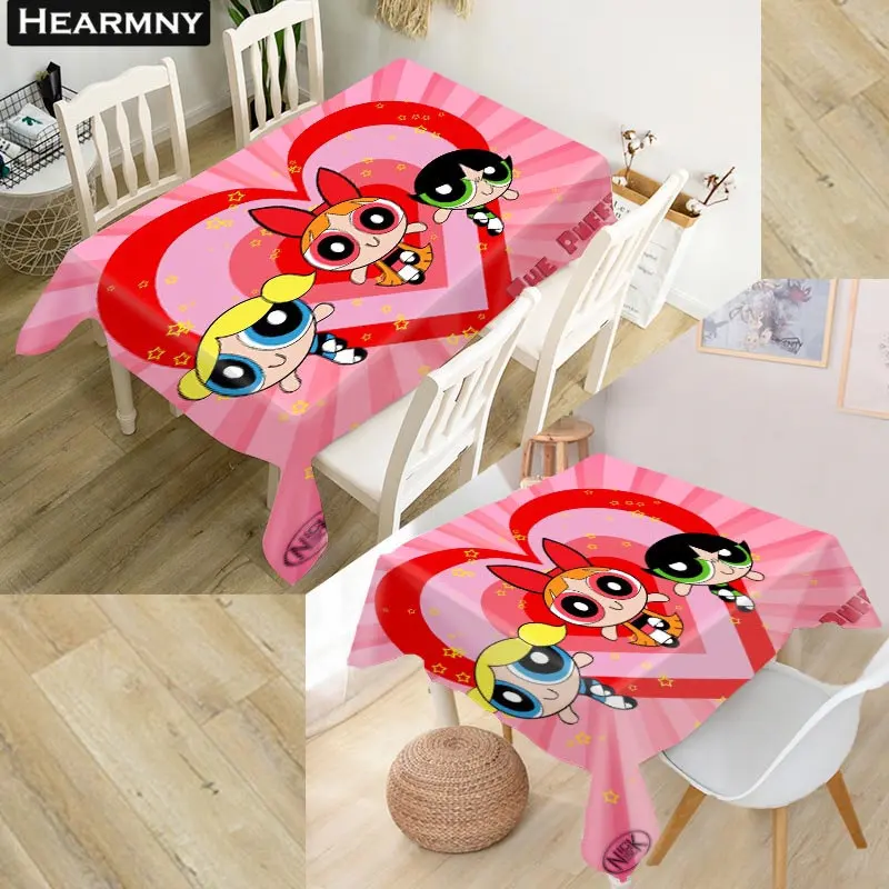 HEARMNY Powerpuff для девочек Перезагрузка скатерть Оксфорд ткань квадратная/прямоугольная Пыленепроницаемая скатерть для вечерние украшения дома покрытие для телевизора