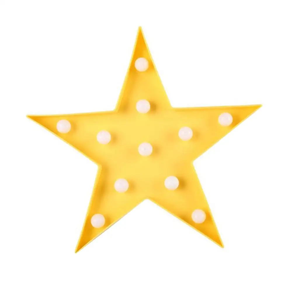 Yellow Star 3D светодиодный Ночной светильник, звездная луна, детская спальня, внутреннее освещение, Декор, лампа для дома, гостиной, спальни, Ночной светильник, креативный подарок - Испускаемый цвет: Yellow Star