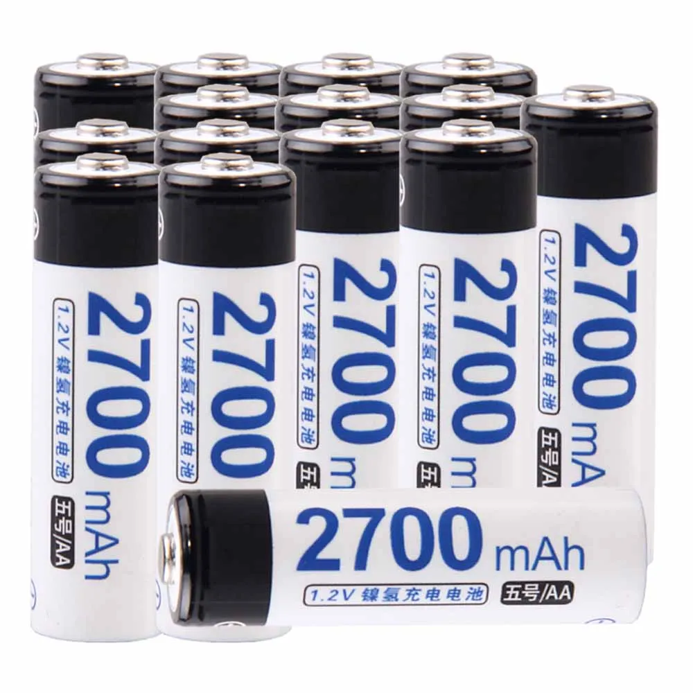 Самая низкая цена 15 шт АА батареи 1 2 v перезаряжаемые 2700 mAh nimh батарея для