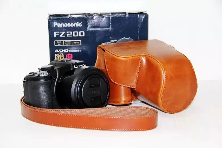 Чехол сумка из искусственной кожи для камеры Panasonic LUMIX DMC FZ200 fz200 с плечевым