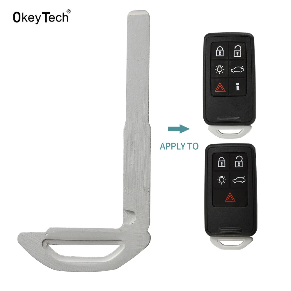 OkeyTech Blank аварийный вставной Key Blade для Volvo S60 V60 S80 XC70 XC60 V70 2008 2017|Ключ от авто| |