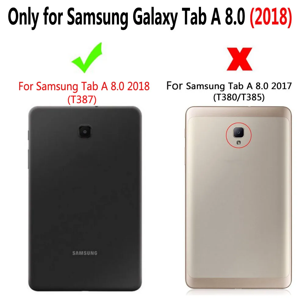 Чехол-книжка из искусственной кожи с тиснеными бабочками для Samsung Galaxy Tab A 8 0 2018