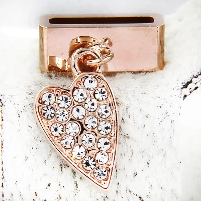 Crystal Heart Rose Кристалл юкам Сердце Любовь Дерево жизни болтаются белый серый черный оранжевый кисточкой кулон слайд талисманы хранитель для браслета ювелирных изделий - Окраска металла: Crystal Heart Rose