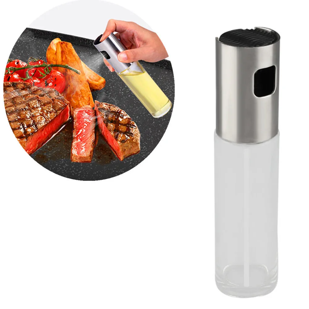 Oil Sprayer Bottle Pump Glass Olive Cooking Stainless Steel glass Pot Leak-proof Drops kitchen oil sprayer a804 12 | Дом и сад