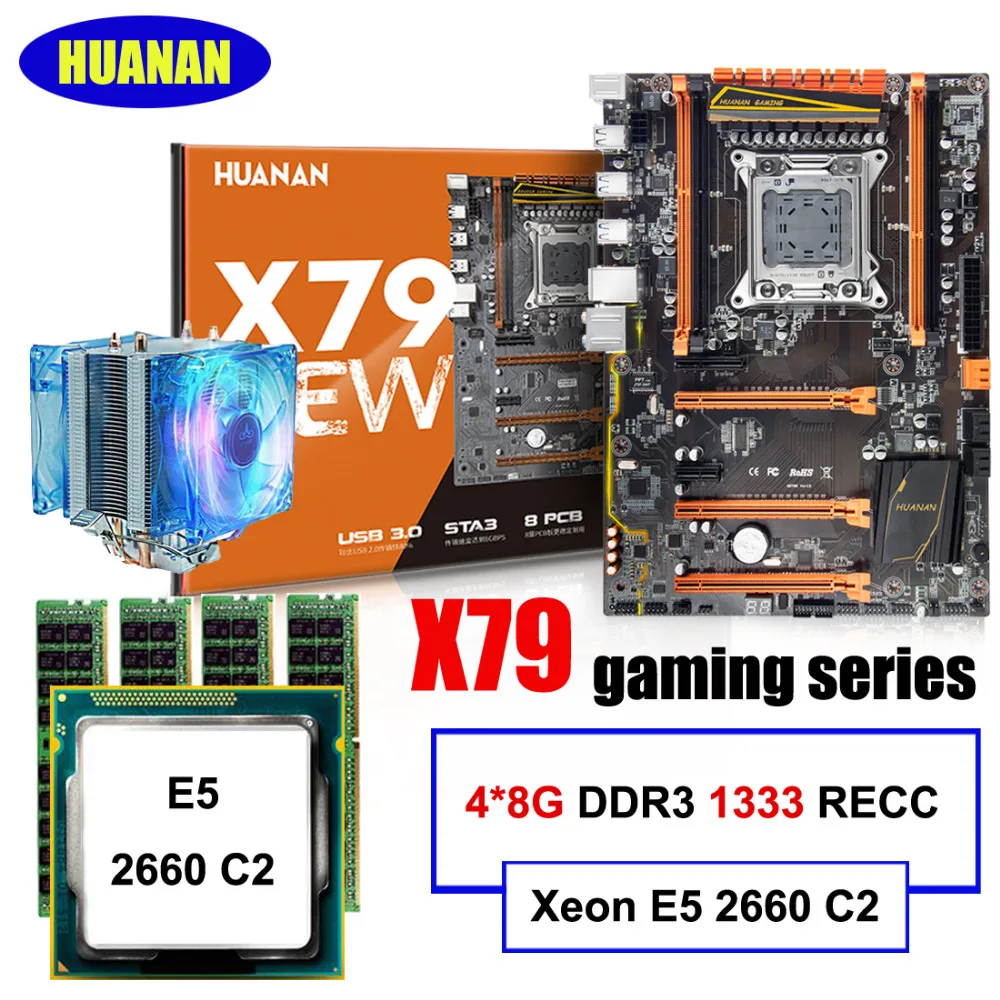 Комплект материнской платы HUANANZHI X79 Deluxe распродажа высокоскоростной M.2 NVMe слот ЦП