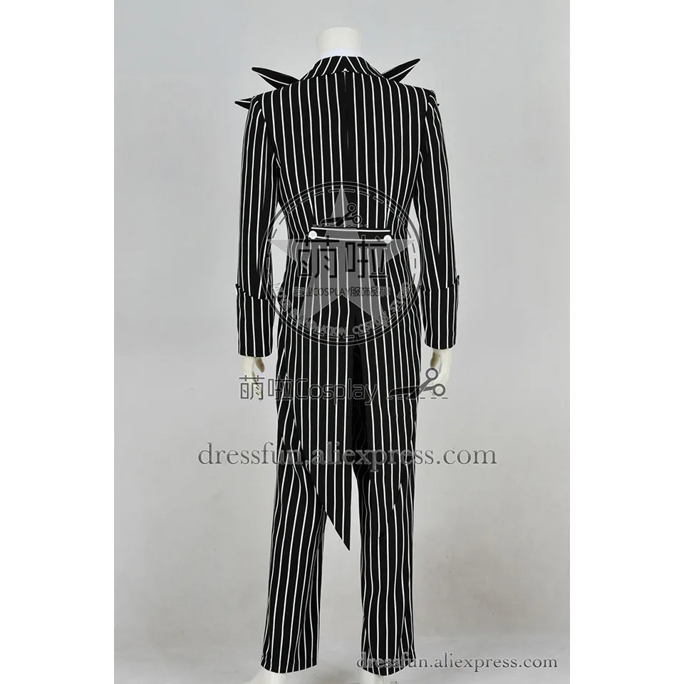 Костюм для косплея Кошмар перед Рождеством Джек Скеллингтон костюм в черную