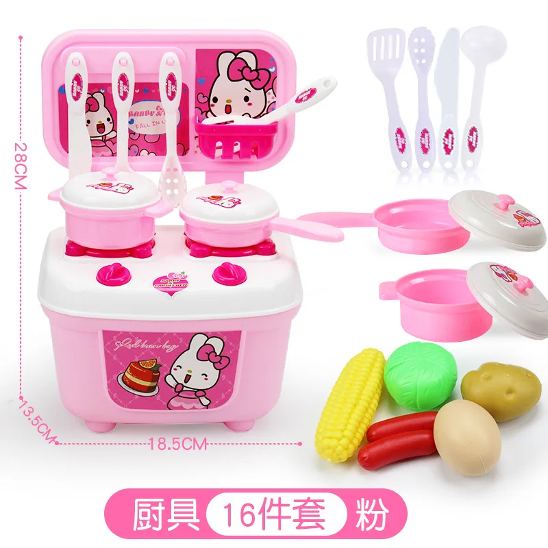 865-Pink DIY ролевые игры розовый синий обеденный стол кухня еда игрушки Cocina De Juguete игрушка детская кухня - Цвет: 865-Pink