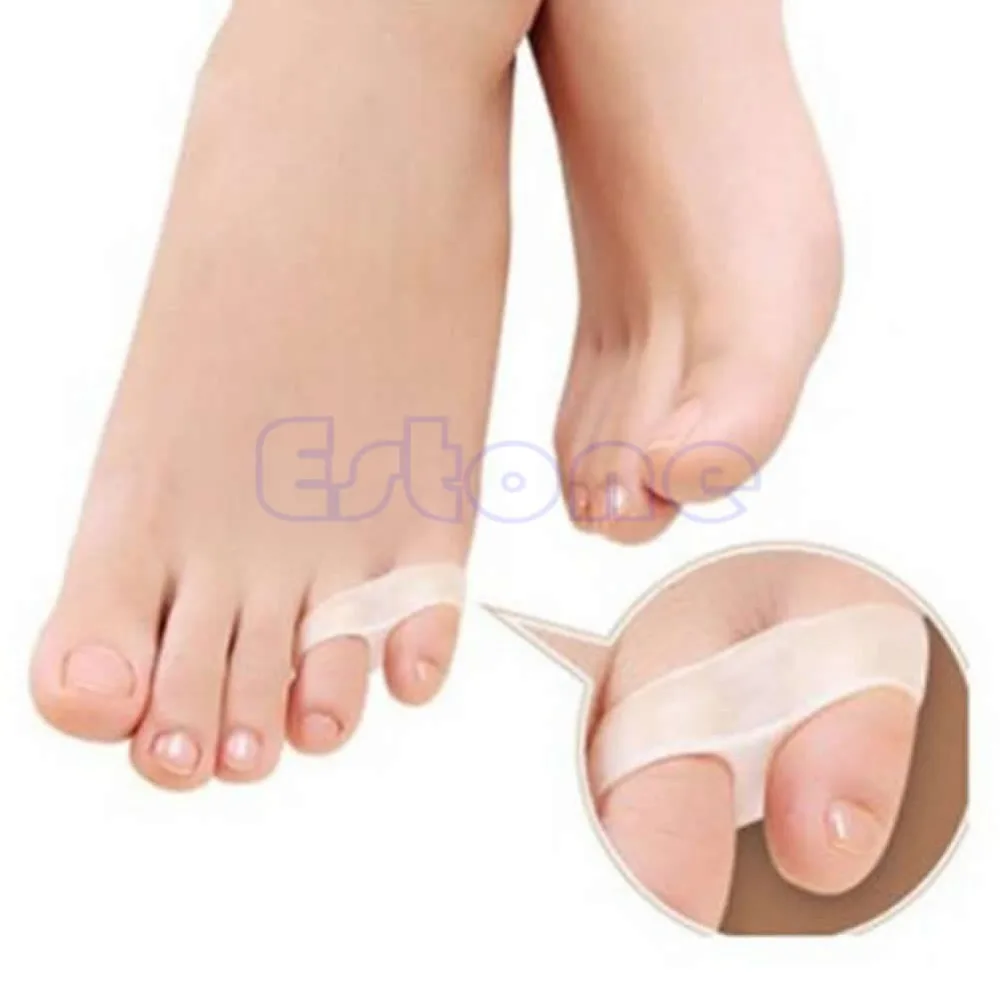 

1 Pair Gel 2 Holes Orthotics Bunion Separators Tail Toe Straightener Stretchers D9285