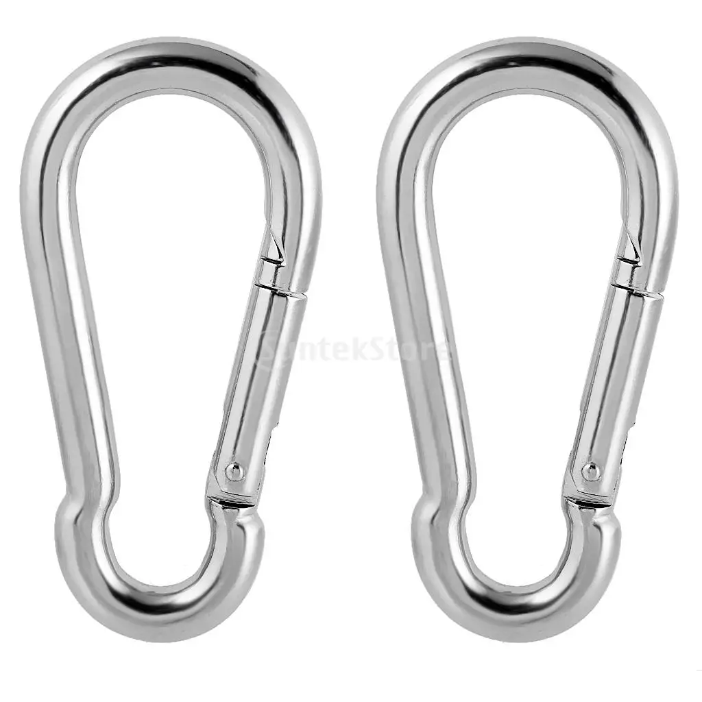 

2pcs 4cm Climbing 304 Stainless Steel Carabiner Clip Quick Hook Keyring