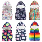 Осенне-зимние жилеты для девочек детское хлопковое теплое пальто жилет с капюшоном с динозавром для маленьких мальчиков Милая верхняя одежда с рисунком