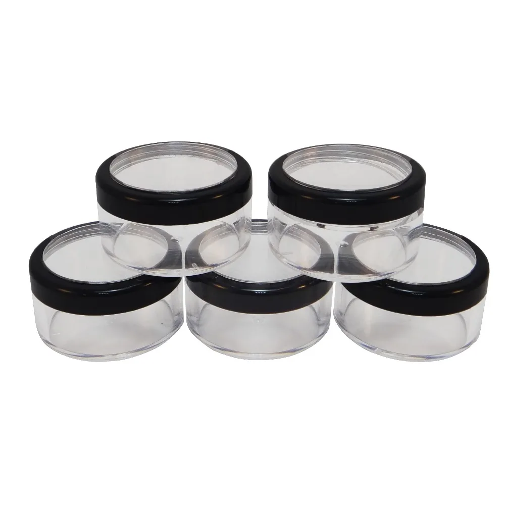 

48 Pcs Window Black Rim Cap Travel Sample Size Case w Plastic Clear Jar Storage 30g (AY81(30)W-C=48pcs)