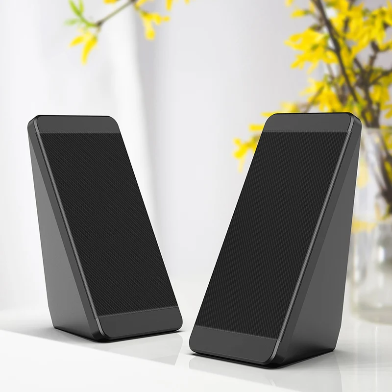 Black USB Проводная Компьютерные колонки 2 шт. PC Угол возвышения рога для ноутбука, настольного компьютера, телефона аудио Динамик мультимедиа громкий Динамик - Цвет: Black