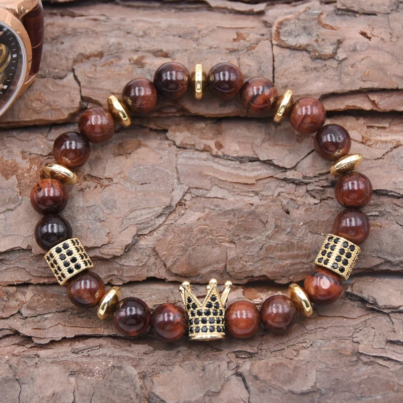 Новый высокое качество из тигрового глаза с Буддой браслеты натурального камня