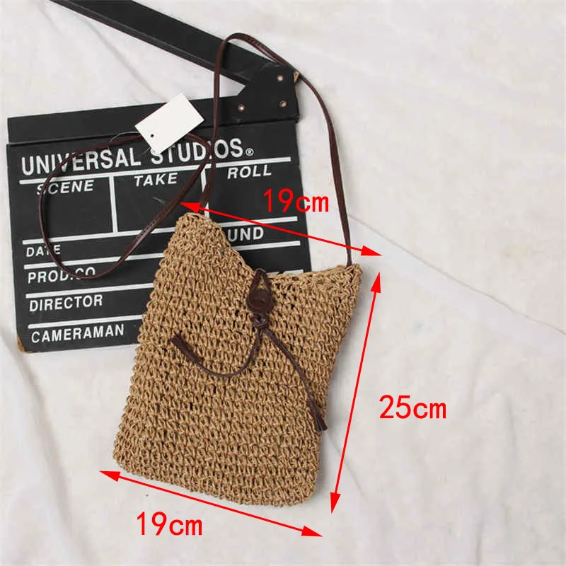 Wild straw bag Shoulder simple Crossbodysmall small fresh literary woven mobile phone handbag | Багаж и сумки