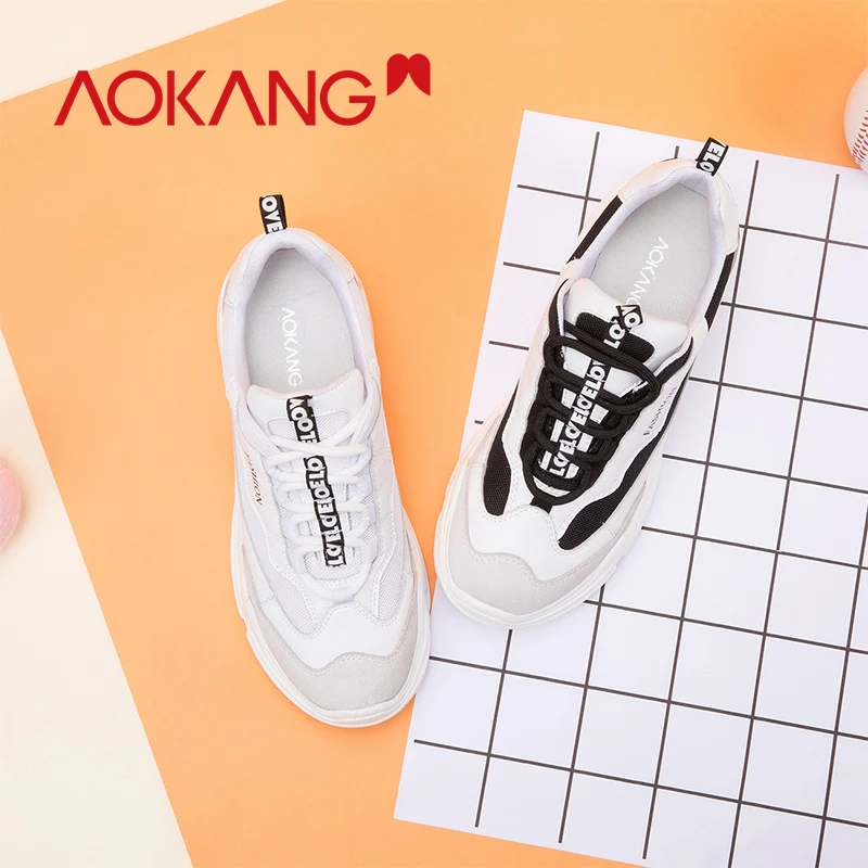 Женская Повседневная обувь AOKANG удобные дышащие кроссовки на платформе Zapatillas