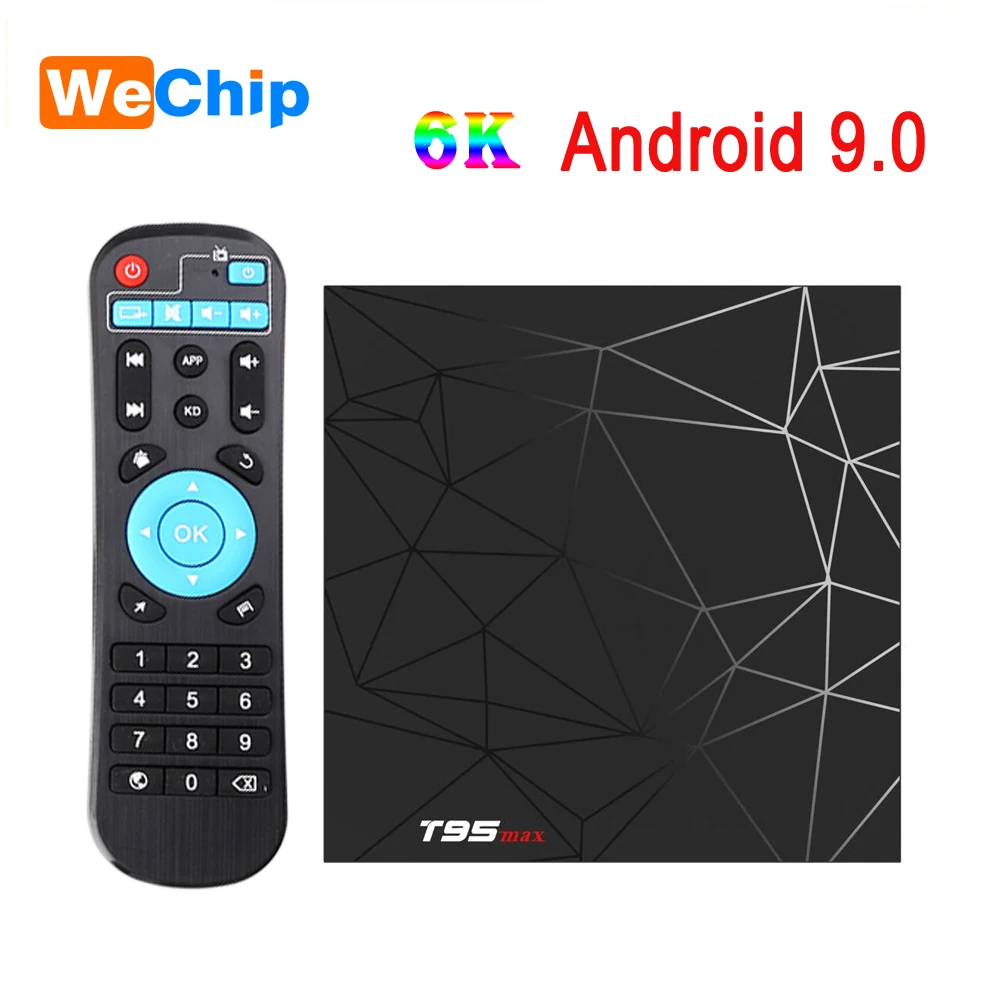 ТВ приставка T95 Max на Android 9 0 смарт с четырехъядерным процессором Allwinner H6 6K HDR 2 4 ГГц