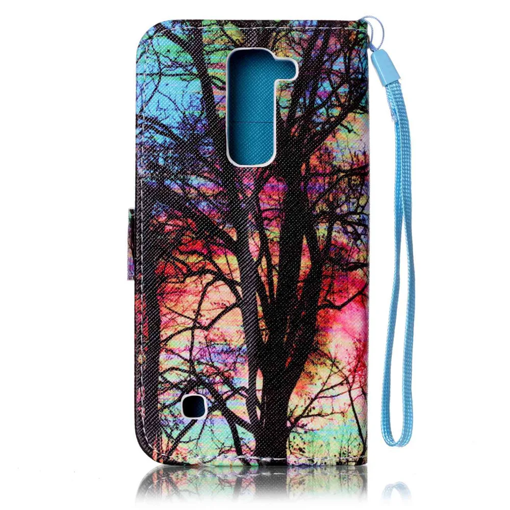 Красочные дерево Радуга кожа флип Стенд держатель кошелек + ремешок сумка чехол