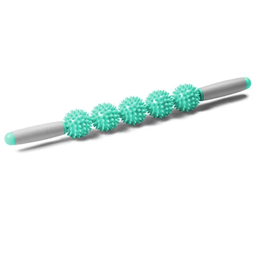 5 Balls Green Ролик для йоги, массажная палочка для мышц, облегчающие растяжение мячи, упражнения, Пилатес, Йога, точечный колючий мяч, аксессуары - Цвет: 5 Balls Green