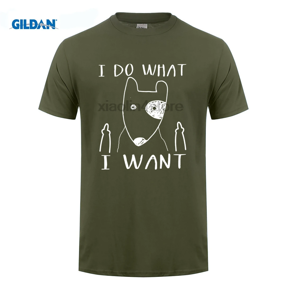 GILDAN I do what want Bull Terrier lover футболка подарок прекрасный простой принт Новая модная