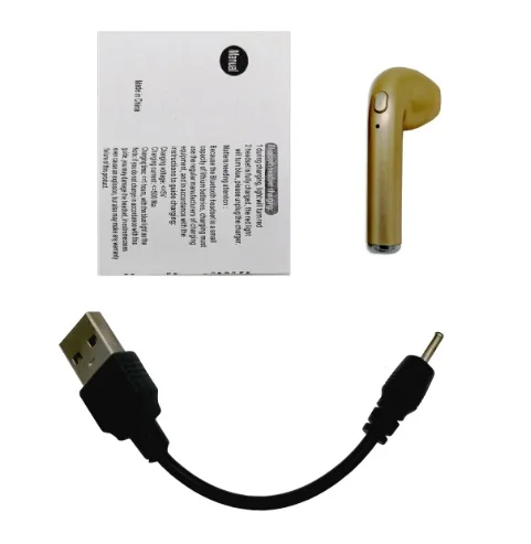 Gold singie I7s TWS Bluetooth наушники туры Беспроводная гарнитура стерео беспроводные наушники спортивные наушники с микрофоном для телефонов iphone Новые - Цвет: Gold singie
