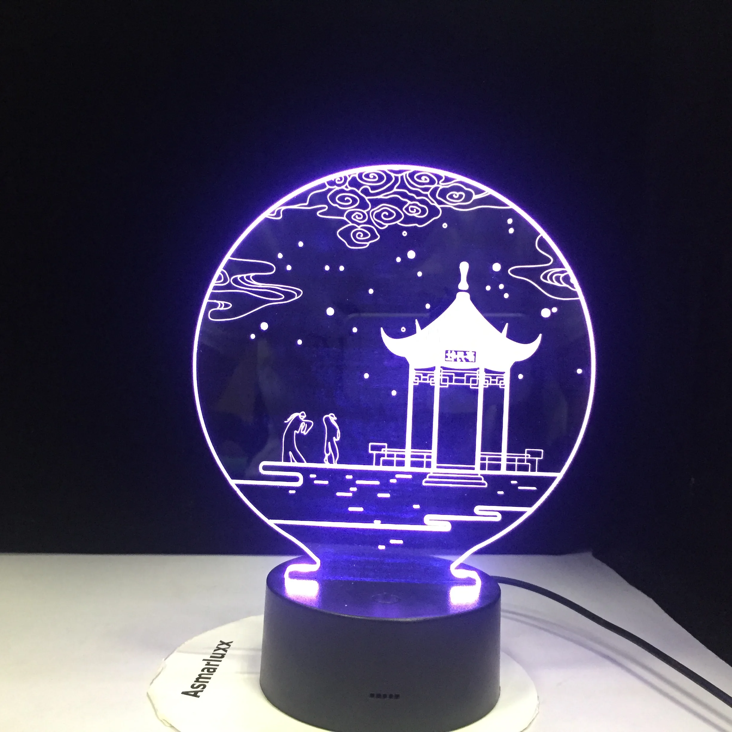 

GX1529 Star Ancient Pavilion 3D Shape LED Table Small Night Lamp