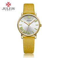 retro womens watch japan quartz big hours simple fine fashion dress leather clock bracelet girl birthday gift julius
