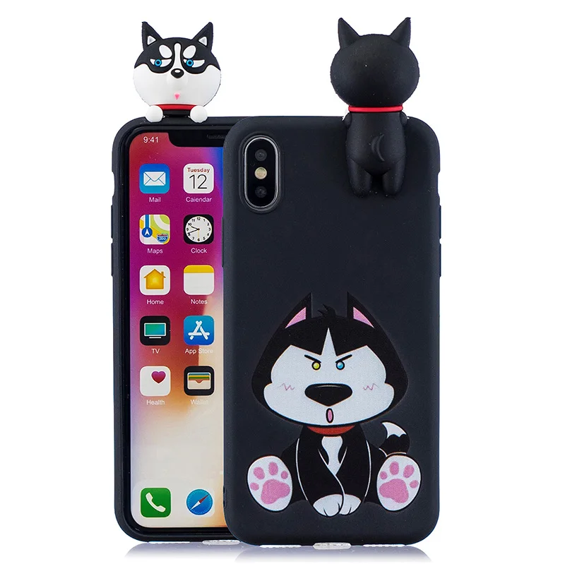 3D милый мультипликация силиконовый чехол айфона айон афон айфон Iphone XS MAX чехлы