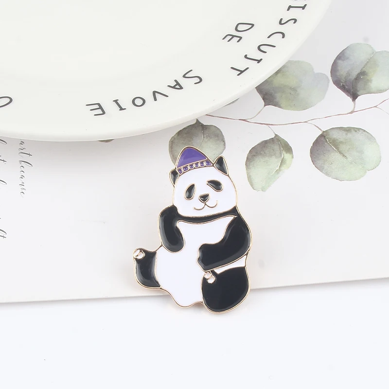 Fashion cartoon animal brooch cute creative panda Enamel pin fun acrobatics giant badge decoration jewelry female gift | Украшения и