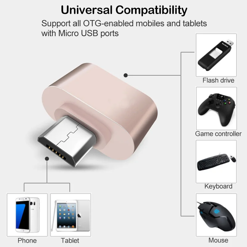 2 шт. микро USB OTG адаптер для Huawei Redmi Micro конвертер флэш накопитель Разъем Samsung Tablet