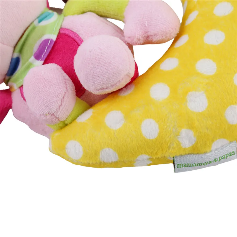 

New Arrive Musical Soft Plush Elephant Monkey Baby Rattle Hanging Toy Stroller Moon Bed Hanging Rattle Mobile Cute Baby Toy Gift