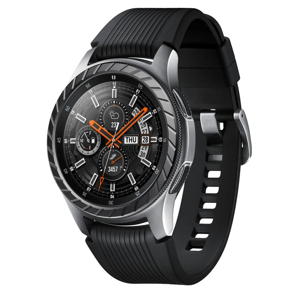 Замена Смарт часы аксессуары для samsung Galaxy Watch 42 мм/46 мм ободок кольцо клейкая крышка против царапин металл