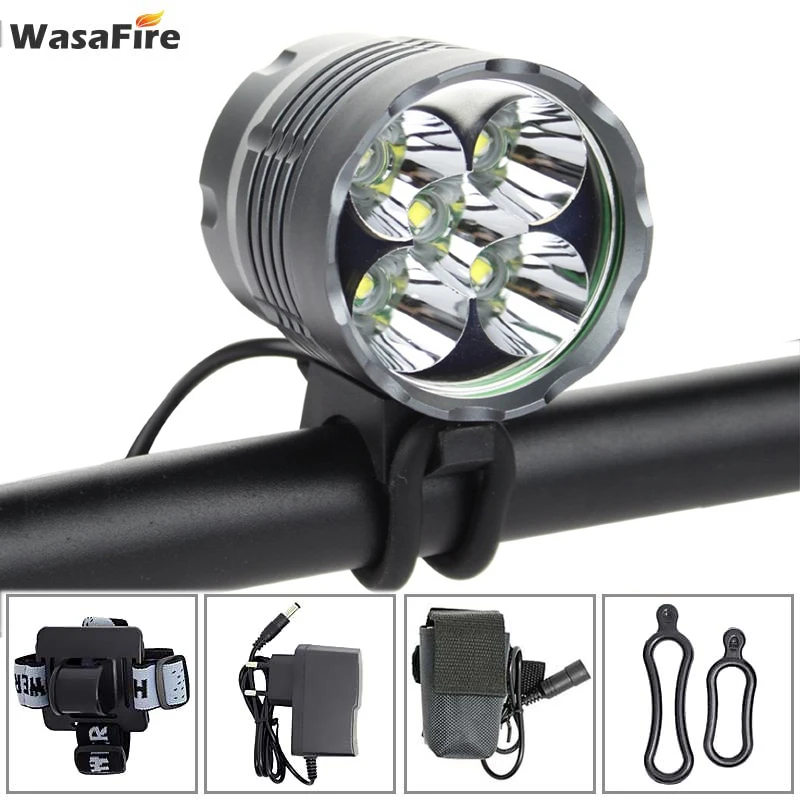 WasaFire 5 * T6 светодиодный Велосипедные фары фарол велосипед свет 6000lm велосипедная