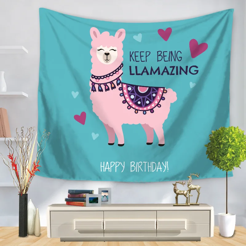 Модные милые настенные гобелены с принтом альпака креативные товары для